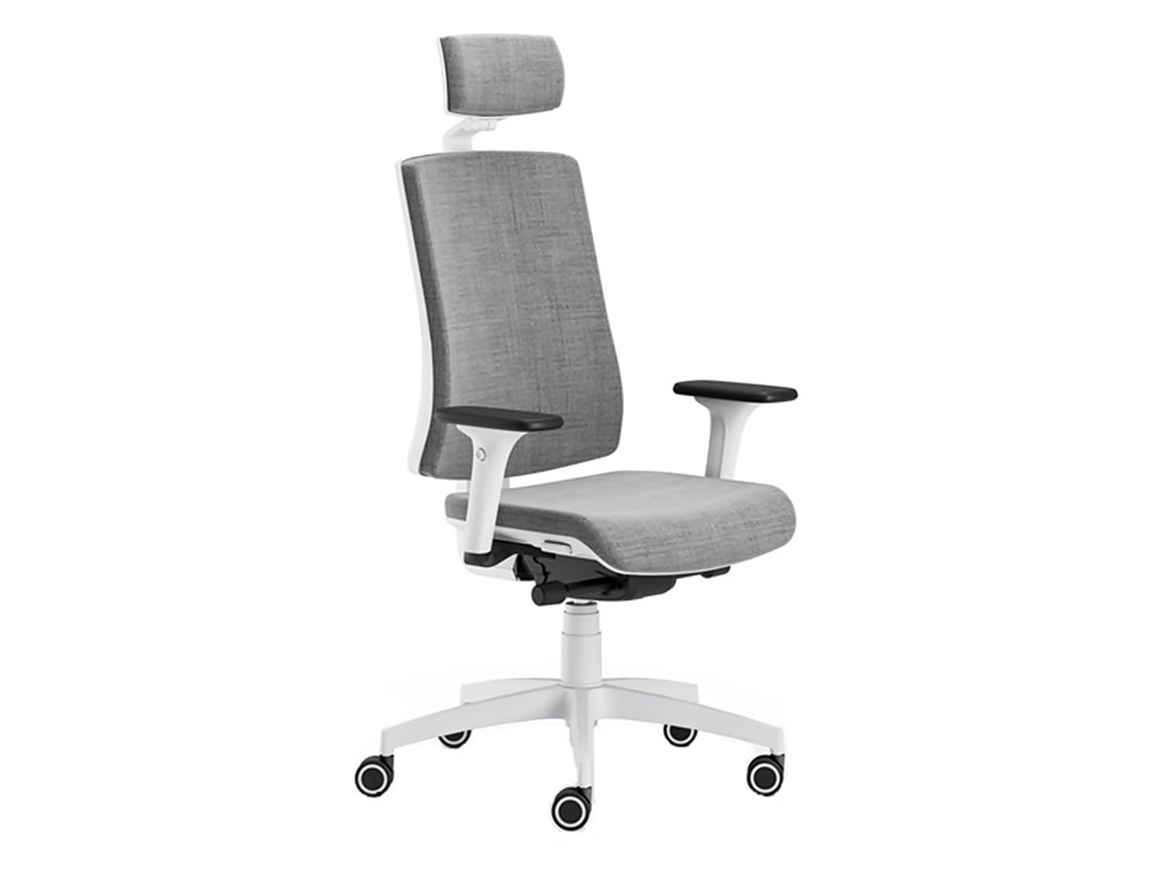 ANT-PURE standard white modern főnöki forgószék fejtámlával