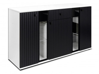BAL-Salsa 05 modern lamellás komód, fekete-fehér