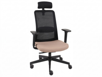GRO-Nico BS HD Black ergonomikus forgószék deréktámasszal és fejtámlával