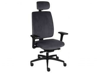 GRO-Valio BT HD Black főnöki forgószék fejtámlával