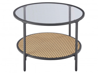 HAL-Dakota dohányzóasztal rattan polccal 3