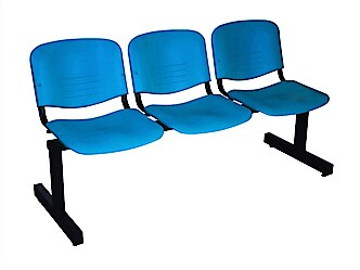LIN-ISO Colorplast 3P, műanyag várótermi pad (3 üléses)