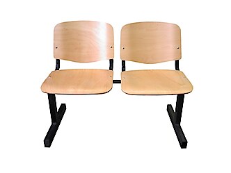 LIN-ISO Wood 2P, fa várótermi pad (2 üléses)
