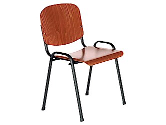 LIN-ISO Wood Nero tárgyalószék fa ülőfelülettel