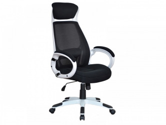 SIG-Q-409 modern forgószék fejtámlával, fehér vázzal